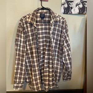 Soft large GAP white grey and red flannel